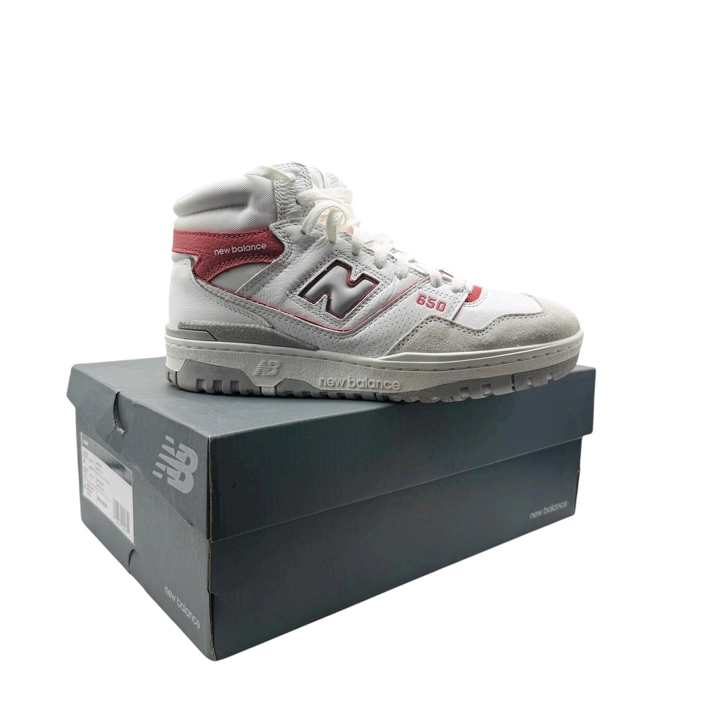 New Balance 650R White Red Suede‎ Leather High Top Sneakers Men's Size 9